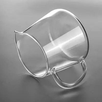 High Borosilicate Glass Fair Cup with Handle, Kung Fu Tea Set