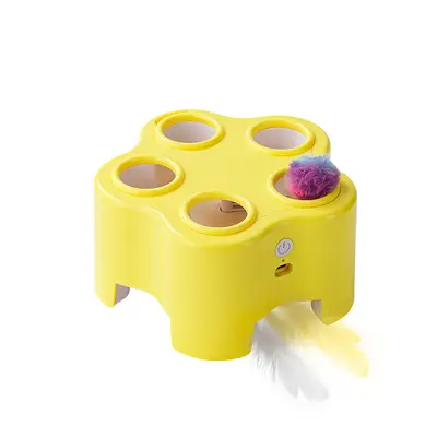 Electric Cat Toy, Whack-a-Mole with Rotating Feather Wand - 7
