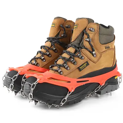 8-Tooth Ice Grippers Anti-Slip Shoe Covers for Outdoor and Mountaineering