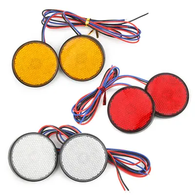 Scooter LED Brake and Turn Signal Tail Light, Round Reflector, Waterproof