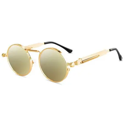 Retro Round Sunglasses, UV Protection, Spring Hinge - 13