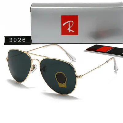 Modische Pilotenbrille mit Metallrahmen und Glasgläsern - 1