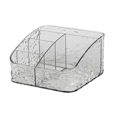 Transparent cosmetics storage box, multi-compartment, large capacity - 2