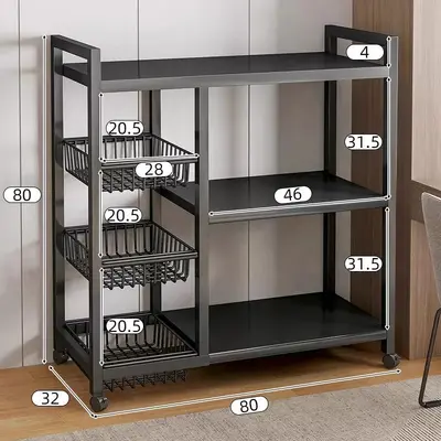 Kitchen storage shelf multi-layer mobile vegetable basket - 7
