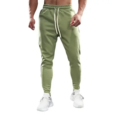 Sonbahar ve kış erkek pamuklu spor spor rahat nefes alabilen koşu antrenman pantolonu fermuarlı slim fit gündelik joggers