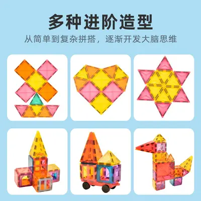 Magnetische Bausteine, 7,5 cm quadratisch, Ergänzungspackung - 5
