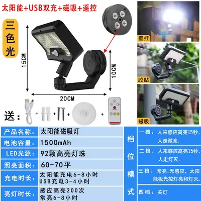 2026 Solar Magnetic Wall Light, Motion Sensor, Outdoor - 9