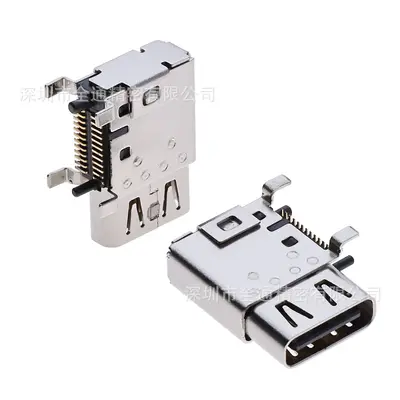 QuanTong Hassas USB3.1 Konnektörü TYPE-C Dişi Soket 24p Yan Montaj SMT Çift Kabuk Yaylı Destekli PD Hızlı Şarj