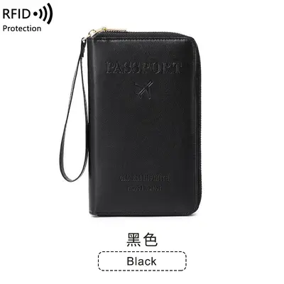 RFID pasaport çantası, fermuar kapaklı - 8