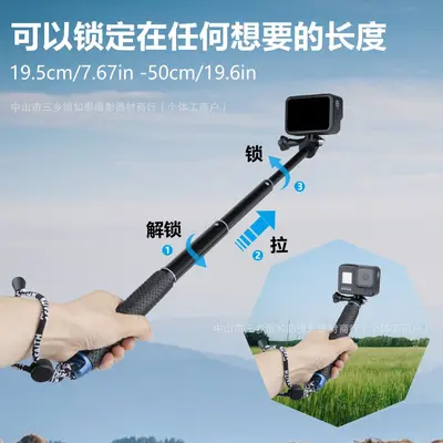 Spor Kamera Uzatma Çubuğu DJI Action 5/Insta360 Ace El Tipi Teleskopik Selfie Çubuğu GoPro Dalış Aksesuarı