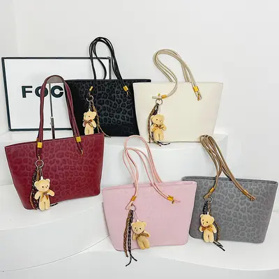 Damen-Handtasche mit Retro-Leopardenmuster, großes Tote Bag - 5