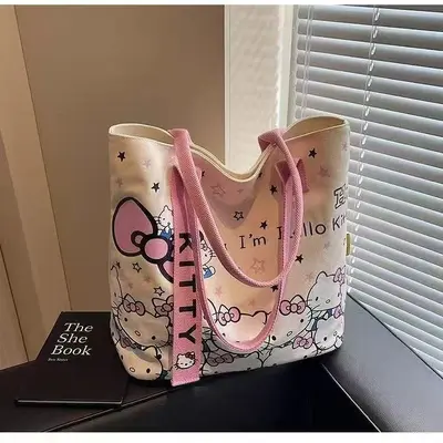 Large Capacity Cute Cartoon Canvas Tote Bag for Women - 6