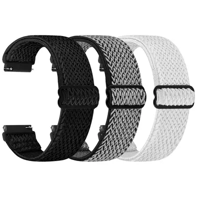 Huawei GT3 Uyumlu 20/22mm Dalga Desenli Elastik Saat Kordonu