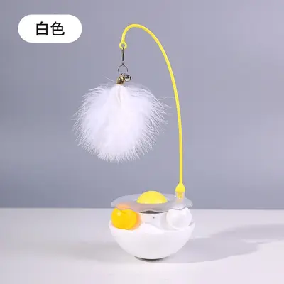 Roly-Poly Feather Bell Cat Toy with Washable Teaser Wand - 9