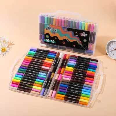 72-Color Acrylic Marker Pens, Soft Dual-Tip for Kids' Drawing - 13
