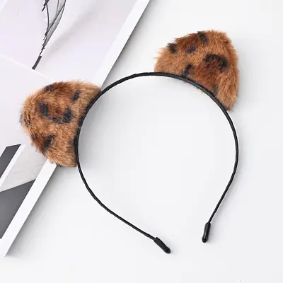 Cute Cat Ear Plush Hair Band with Clip for Women
