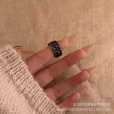 Vintage adjustable ring ethnic retro style - 8