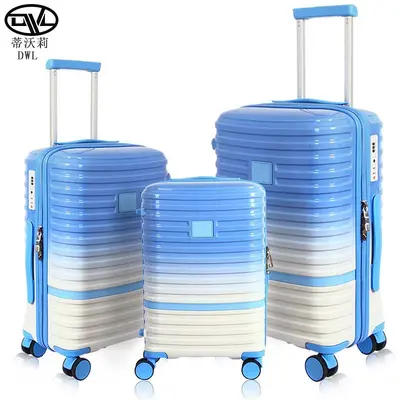 Expandable Zipper Three-Piece Luggage Set, Thickened Gradient Design - 3