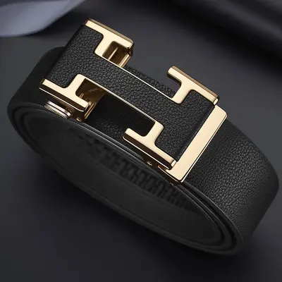 Men's genuine cowhide belt with automatic buckle - 9