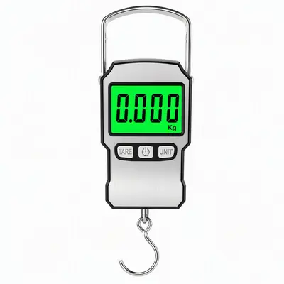 Toptan El Taşıyıcı Elektronik Terazi 50kg Bagaj Tartı Taşınabilir Terazi Dahili Mezura ve Kanca Saklı Kolaylı Elektronik El Terazisi - 7