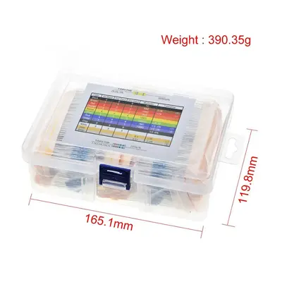 2600 Pcs 0.25W 1/4W Metal Film Resistor Kit, 130 Values