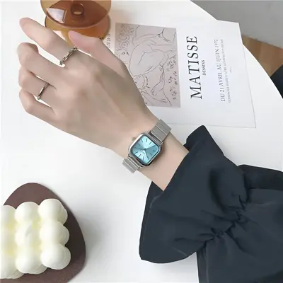 Women's Square Watch, Minimalist Retro Design