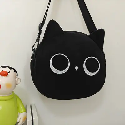 Cartoon cat small bag for women, new autumn and winter popular plush toy bag, Japanese cute crossbody plush bag - 7
