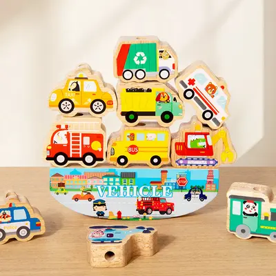 2-in-1 Fadenschnür-Stapelspiel, ab 2-6 Jahren, große Perlen