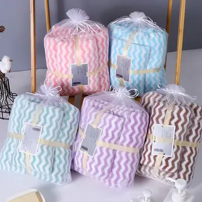 Coral fleece towel set, absorbent, parent-child pair - 13