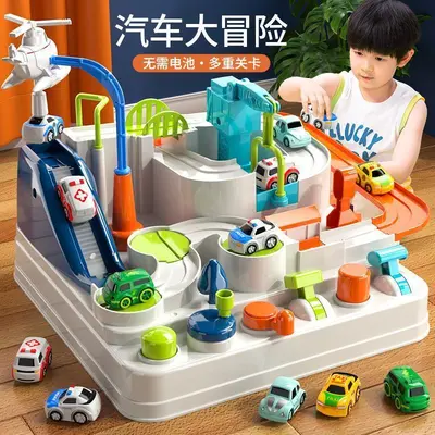 Children's car adventure track toy for ages 3-4