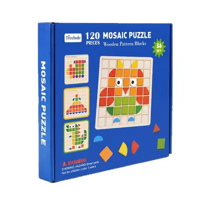 Holz-Mosaik 3D-Geometrie-Bausteine Puzzle