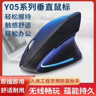 In Stock Vertical Wireless Ergonomic Mouse Cross-Border Luminous Dual Mode Rechargeable Silent Optical Bluetooth Mouse Wholesale