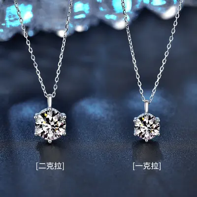 Moissanite sterling silver necklace, 925, versatile pendant