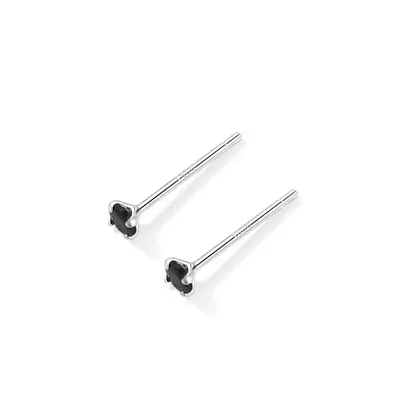S999 Silber-Ohrringe Mini Zirkon, Vier-Krallen-Design