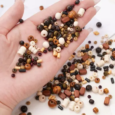Vintage Wooden Round Spacer Beads for DIY Jewelry and Bracelet Making