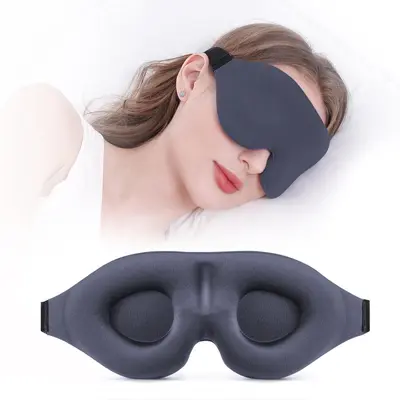 3D Contoured Sleep Eye Mask, Adjustable, Blackout - 8