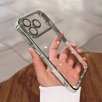 Transparent Electroplated PC Shockproof Case for iPhone 17 with Camera Lens Protection