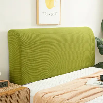 Cross-border Solid Color Corn Velvet Headboard Cover Elastic Headboard Protector Dustproof Slipcover Wholesale Universal Home - 7