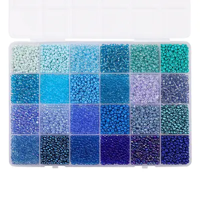 24-Compartment Bead Set with 3mm Beads, DIY Bracelet and Necklace Making Kit - 9