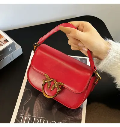 Women's Small Square Crossbody Handbag with Shoulder Strap - 12
