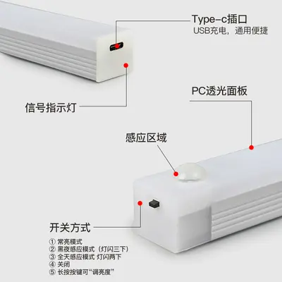 LED insan vücudu sensörlü ışık şeridi manyetik ışık dolap ışığı gardırop şarap dolabı ayakkabı dolabı usb sensörü gece lambası uzun şerit şarj