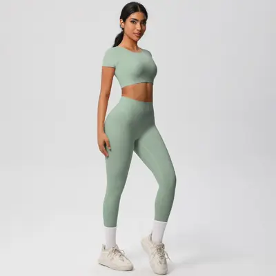 Women's Yoga Wear Set 8-Piece, Nude-Feel Tight Fit, Quick-Dry Breathable - 4