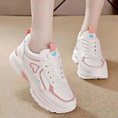 Damen-Chunky-Sneaker 2025, atmungsaktiv, Lederoptik
