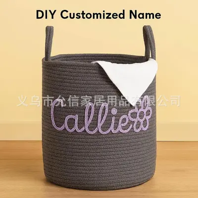 DIY Cotton Rope Storage Basket, Desktop Dirty Laundry Basket