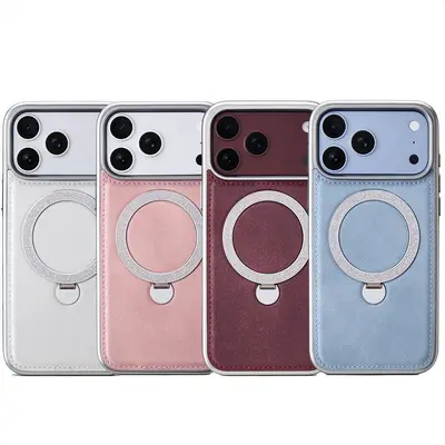 Apple iPhone 18 Pro Max leather case with magnetic rotating stand