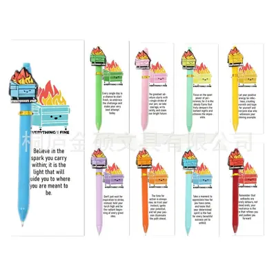 Flame Click Ballpoint Pen with Paper Card Gift Pen