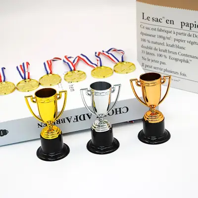 Children's Plastic Trophy, Small Gold Medal Award