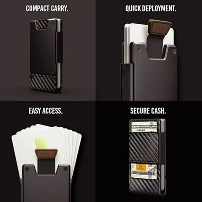 Herren-Metall-Kartenhülle, Crazy-Horse-Leder, RFID-Schutz - 4