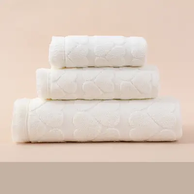 Baumwoll-Jacquard Handtuch- und Badetuchset - 10