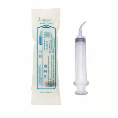 12 ml Kavisli Kafa Irrigator Ev Taşınabilir Tek Kullanımlık Diş Şırınga Diş Temizleme Ağız Sulama Aracı - 12